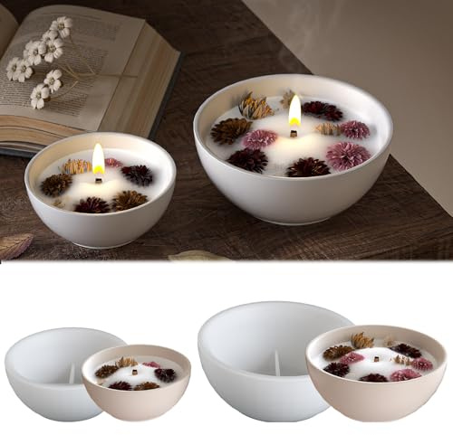 WISIRENT - Juego de 2 moldes de silicona para velas, aromaterapia, molde de silicona, molde de fundición, molde de silicona para yeso, manualidades