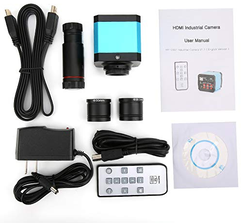 Yosoo Health Gear 37MP Industrial Microscope Camera 1080P 60FPS HDMI USB with Conversion Adapter 100-240V Lab Microscope Accessories