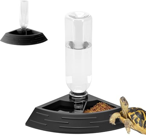 JINJUMEI Bebedero para Tortugas, Alimentador Automático de Reptiles, Dispensador de Agua para Reptiles 2 en 1, Adecuado para Tortugas, Geckos, Serpientes, Ranas y Otras Mascotas Reptiles