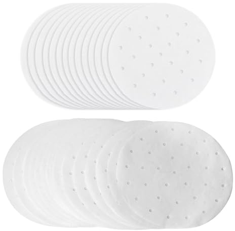 ZMZaoan 100 Stück Dim Sum Papier Ø 23 cm als Unterlage für Bambusdämpfer, Heißluftfritteuse - Bambus Dampfgarer Unterlagen Rundes, Antihaftbeschichtetes Backpapier für Dampfgarer Air Fryer Liner