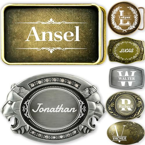 Zkgiftsdz Fibbia per cintura personalizzata per uomo, fibbie per cintura da cowboy personalizzate, fibbie occidentali per papà e fidanzato