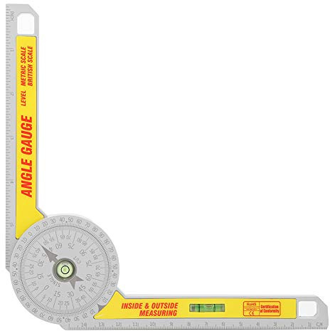 Chrees 360 graders prospractor propterriktor goniometer inre yttre mätning metrisk brittisk skala hörn giometer 27 x 15 x 2