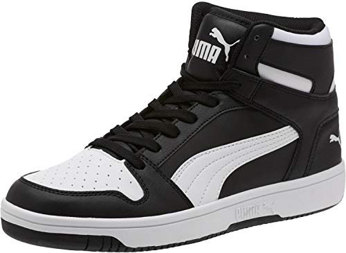 PUMA Unisex Rückprall-Layup Sneaker, Schwarz/Weiß, 44.5 EU