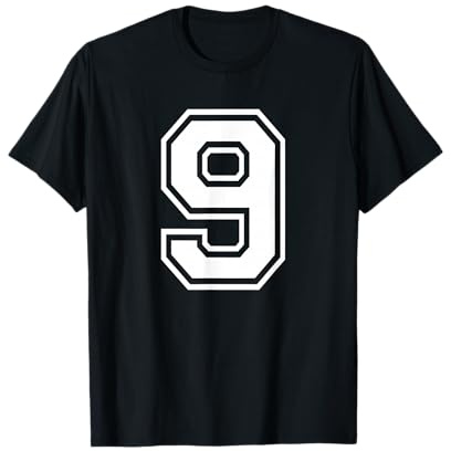 Number 9 Birthday Numbered Uniform Sports Jersey Team T-Shirt