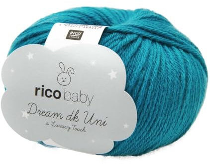 Rico Design Teal 50g Yarn 122m 50% Polyacrylic 50% Polyamide 3.5-4.0mm Needle Size