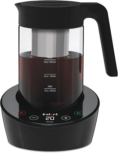 Instant Pot Cafetera y Tetera para café y té helados, cafetera digital de café frío con un solo botón, lista en 5 minutos: ideal para café frío, té helado, chai lattes y té de burbujas - 950 ml