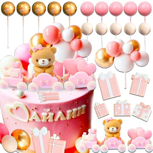 JeVenis Oso de Peluche para Decoración de Tartas - Tren para Baby Shower y Cumpleaños