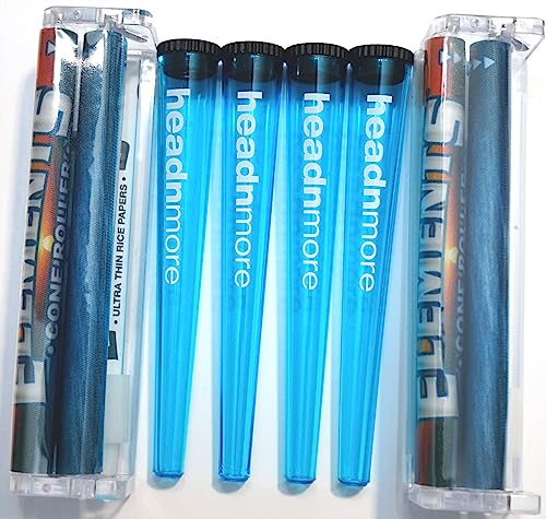 HEADNMORE® Smoking Set #7-2x Elements Cone Roller + 4x konische Hüllen blau/konische Drehmaschine 6 Teile