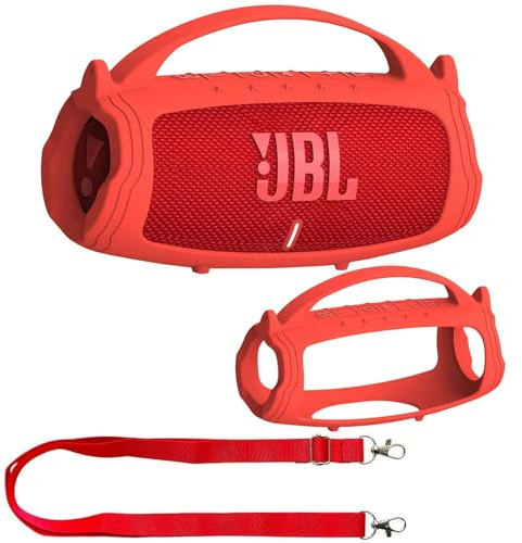 BCWEGION Silikon-Schutzhülle & Tragetasche für JBL Charge 4 / Charge 5 tragbaren Lautsprecher, Zubehörgehäuse für JBL Charge 5 / Charge 4 Lautsprecher