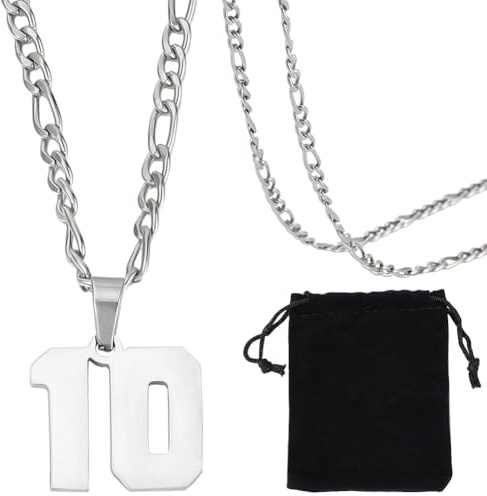 Beebeecraft Collana Numero 10 Acciaio Inossidabile Argento