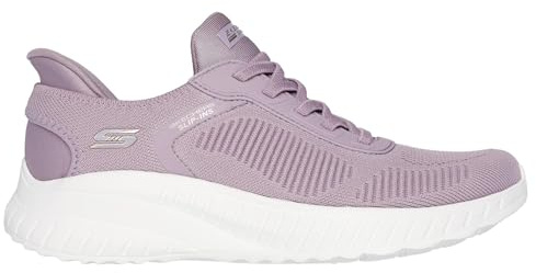 Skechers Mujer Bobs Squad Chaos Current Muse Slip-In Entrenador, Lavender Textile, 37 EU Large