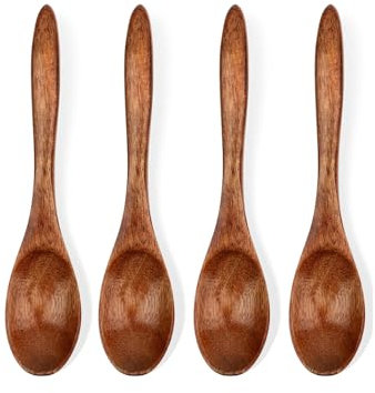 Weenwill Cucchiaio Legno,4 PCS Cucchiaio per Miele in Legno,Cucchiai per Mieles,Cucchiaios Legno Cucina,Cucchiaini da tè in Legno Naturale per Miele,caffè,Gelato e Zucchero