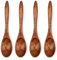 Weenwill Cuillères en Bois,4 PCS Cuillere a Cafe en Bois Naturel Cuillère Thé Boiss pour Miel,Café,Glace et Sucre,Petites Cuillères Artisanales Lisses,Accessoires de Cuisine