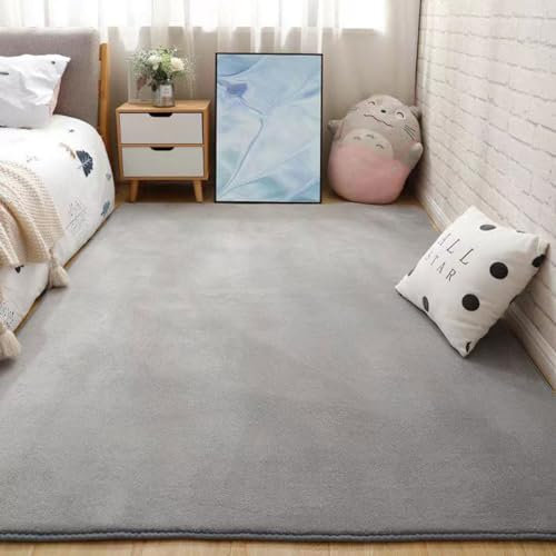 SBJKLYRN Carpeting For Bedroom Kids Room Carpet Home Decoration Rugs Non Shedding Dense Rugs Extra Large Shaggy Rug Non-Slip Washable Carpet Dining Room Bedroom Home Decor(Silver Gray,50 * 80cm)