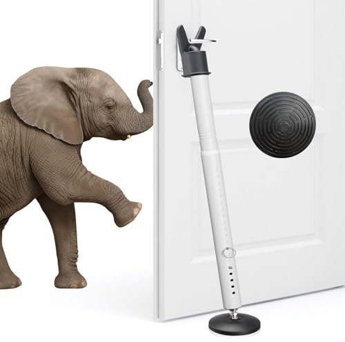 Barre de sécurité de porte pour la maison et les voyages – 53,3 à 132,1 cm – Butée de porte anti-effraction réglable et robuste, base antidérapante pour avant, terrasse, fenêtre coulissante, hôtel