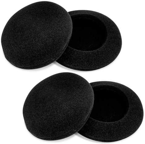 Copri Cuffie Imbottitura per Logitech Cuffie - Cuscinetti Cuffie Ø6CM Compatibili con Logitech H340 H600 960 e Cuffie Sony, Spugna Morbida Nera, Ricambi per Cuffie de Ufficio e Uso Quotidiano (2 Paia)