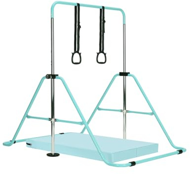 LN COZY CORNER Adjustable Kids Gymnastics Bar with Non-Slip Mat – Easy Assembly Training Kip Bar Horizontal Bar for Home, Safe & Stable Gymnastics Equipment for Children
