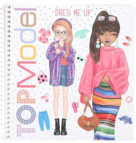 Depesche 13804 TOPModel Dress Me Up - Livre d'autocollants avec 24 Pages de Motifs de modèles pré-imprimés à réaliser soi-même, y Compris 11 Feuilles d'autocollants