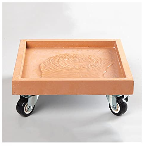 Carrello portavasi Rotondo Arancione con Ruote, Carrello portavasi con Ruote, Vassoio con Base da 40 cm per Uso Interno, Carrello portavasi Resistente con rotelle per Una Facile Mobilità