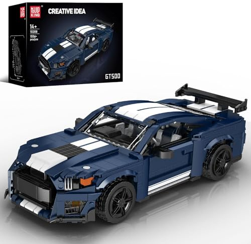 Mould King 10208 Technik - Juego de construcción de coche deportivo, 1556 piezas, bloques de sujeción, modelo clásico de coche muscular, modelo estático para adultos y jóvenes a partir de 14 años