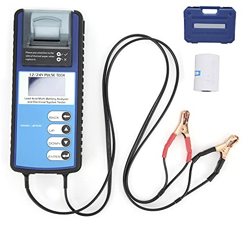 Tester per batterie stilo 12V / 24V digitale con LCD e stampa termica - analizzatore ricarica, test start - up e pile per auto e moto