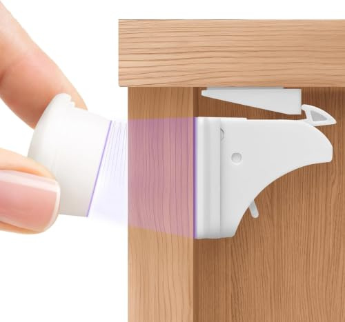 WunderHippo – 30 Seguros para Bebés + 6 Llaves – Cierre Magnético Invisible para Armarios y Cajones – Bloqueo de Seguridad Infantil con Cerradura Magnética – Imanes Adhesivos para Muebles