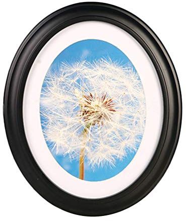 Garneck 10 Zoll Fotorahmen Klassische Holz Ovale Form Bilderrahmen Wandbehang Dekoration für Wohnzimmer Schlafzimmer-Senden Nahtlose Nagel Und S Nagel (Schwarz)