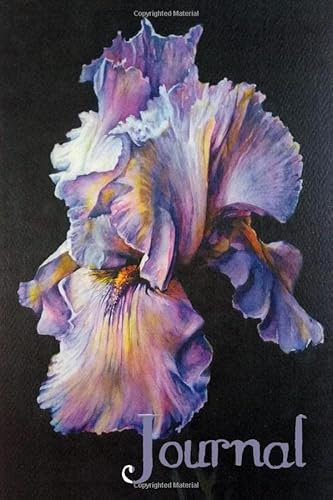 Iris Journal: Beautiful Blue Iris Flowers Journal Notebook of Original Watercolor Painting Art