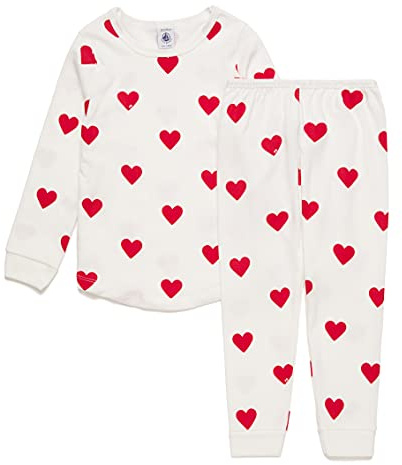 Petit Bateau Pyjama Enfant Imprimé Cœurs en Côte 12 Ans