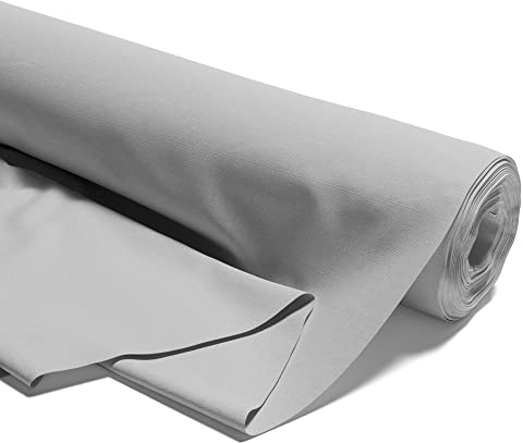 Stoff Meterware Baumwollstoff 1 M x 160 cm - Stoffe zum nähen aus reine baumwolle fabric futterstoff dekostoff für patchwork canvas und sewing nähstoff Oeko-Tex 1. Grau