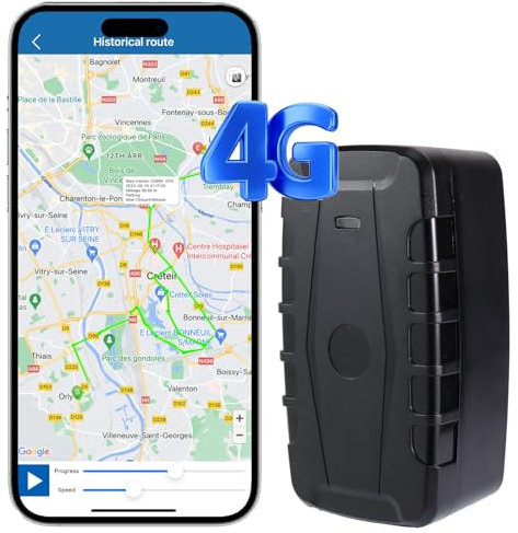 Winnes Traceur GPS 4G TK918 Tracker 20000mAh Aimant pour Véhicule Bateau Moto VTT Suivi en Temps réel Locator étanche Anti Perte GPS 3 Mois Longue Autonomie Localisateur avec APP pour iOS et Android