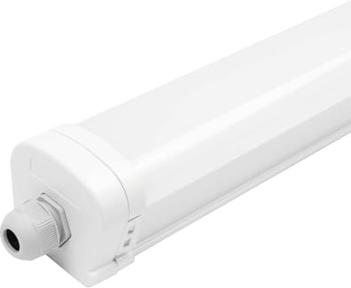 Ledvion - 1 pieza, pantalla estanca, 60cm, IP65, 20W, 140 lm/W, Blanco neutro, 4000K, Impermeable, lámpara de techo para garaje, de bodega, tubo led, almacén