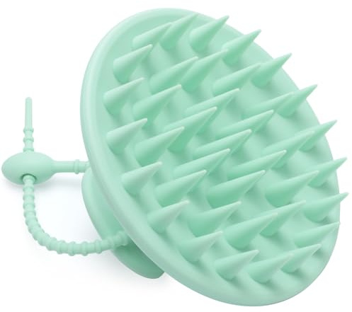 FREATECH Cepillo de champú masajeador de cuero cabelludo 100% silicona para caspa y crecimiento del cabello, masajeador de cabeza y cuero cabelludo, peine para el cuidado del cabello y el cuero