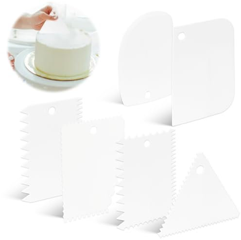 6pcs Bench Scraper Kitchen, Plastic Multi-Purpose Dough Scraper Tool, Kitchen Scraper for Baking