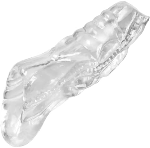 COOFINE Soft Silicone Penis Sleeve, Reusable Cock Sleeve Realistic Adult Male Sex Toys for Men Penis Extender,Ultra-Soft Silicone Penis Enlarger for Couples Sex Toys for Men Adult Toys (Clear)