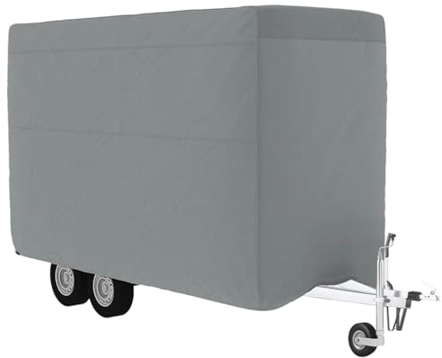 vidaXL Housse de remorque chevaux gris 396x178x250 cm tissu non tissé, housse de protection pour remorques à chevaux, bâche de remorque pour chevaux, housse de remorque équestre