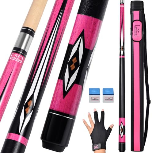 vonezone Pool cue Stick,Pro cue with Hard Case,58inch 19-21oz Billiard Stick Pool Cue Set,Pink/Orange/Green