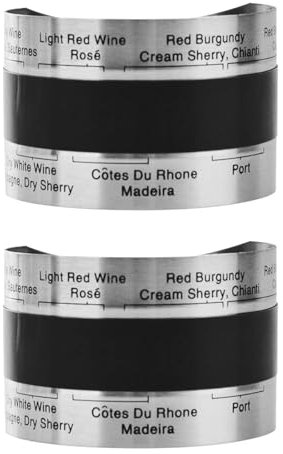 2PCS Wine Thermometer, Stainless Steel LCD Digital Thermometer Sensor with Screen,Quick and Accurate Reading for Red or White Wine Bottles/Beer Homebrewing/Champagne/Whisky Temperature Display