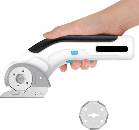 Cordless Electric Scissors,10000RPM Rechargeable Cardboard Cutter with Blade & Safety Lock, 55dB Low Noise, 3-4H Runtime for Leather, Carpet, Felt, Plastic, Aluminum Sheet