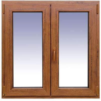 Ventanastock Ventana PVC Roble Practicable Oscilobatiente 1000X1000 2 hojas