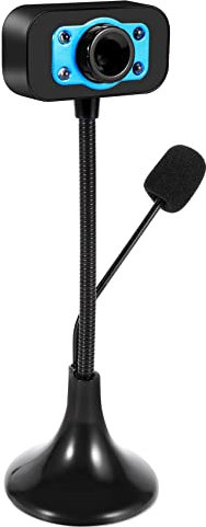 Qusedwey CáMara Web USB de Alta DefinicióN Webcam 4 Led Web CAM con Mic Escritorio para Skype Computadora PC Laptop