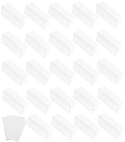 Operitacx Lot de 30 Porte-étiquettes en Pvc et Papier Clips Flexibles pour Affichage Transparent, pour Fichiers de Bureau et Étagères Filaires en Usage Professionnel Domicile