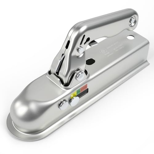 Zithgen Tête d'Attelage Remorque 50mm - capacité de Traction 800kg - Compatible Timon Carré 50mm - avec Indicateur d'usure et Verrouillage de Sécurité - Facile à Installer
