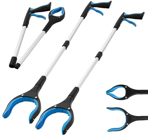 kaiyaya Pinzas Extensibles,2 Piezas Pinza Brazo Recoge Objetos Plegable con Alcance de 83cm,Alcanzador de Objeto,Brazo Más Largo para Recoger Basura para Personas Mayores,Embarazadas,Discapacitados