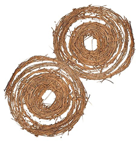 2 Pcs Natural Grapevine Twig Garland Wreaths, Vine Branch Wreath, 15-Feet Crafts Rattan Wreath for DIY Christmas Craft, Front Door Wall Hanging, Wedding, Party, Seasonal Home Decor
