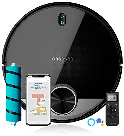 Cecotec Robot Aspirador y Friegasuelos Conga Serie 3790. 2300Pa, RoomPlan, App con Mapa Interactivo, Doble Tanque, Cepillo Especial Mascotas, Compatible 5 GHz, Mando a Distancia
