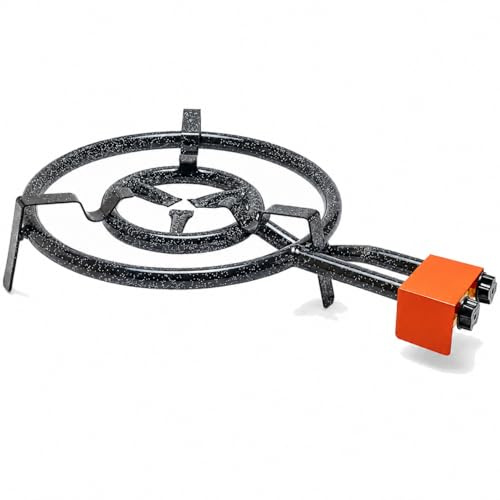 CABLEPELADO - Paellero Gas Butano 2 Anillos Quemador 40 cm | Hornillo de Cocina Exterior para Paelleras 40-55 cm | Diseño Estable y Resistente