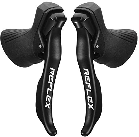SENSAH Road Bike Shifters 2X7/2X8/2X9/2X10/2X11 Speed Lever Brake Bicycle Derailleur Kompatibel für Shimano (REFLEX(2X8))