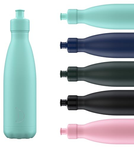 Chilly's Original Sports Bottles - BPA-Free Stainless Steel Reusable Water Bottle - Keeps Cold, Double Walled, Vacuum Insulated - Dishwasher Safe Lid - 500ml - Pastel Green