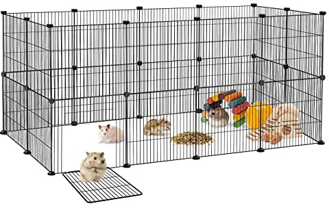 NAIZY Box da Esterno per Piccoli Animali, Recinzione Gioco, Recinto per Cuccioli, Nero (Confezione da 24)